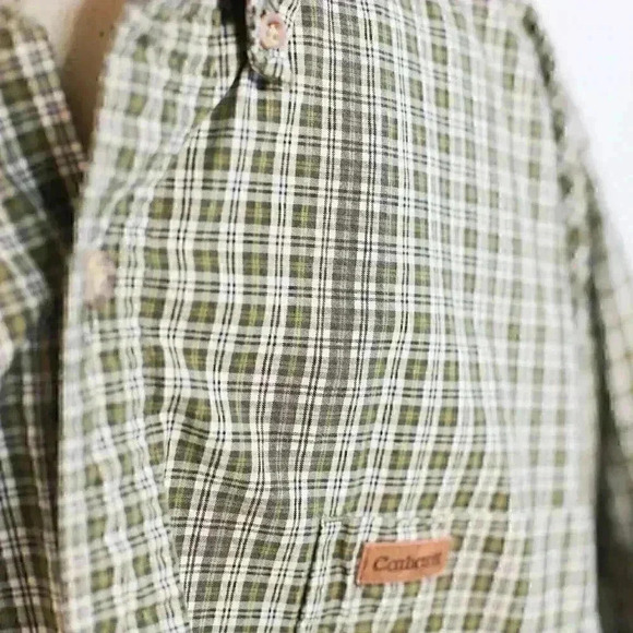 Men's Carhartt green/white check long sleeve button down collar shirt size XL - Picture 7 of 16